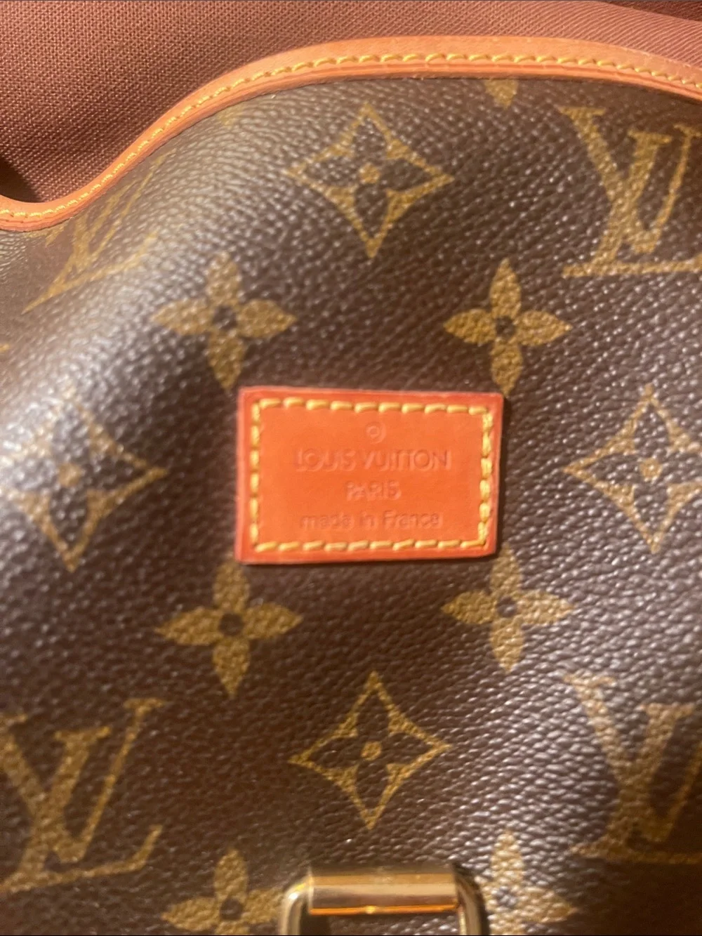 Louis Vuitton Brown Monogram Canvas Crossbody with Tan Leather Strap